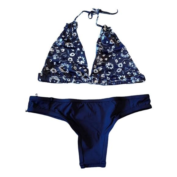 TAVIK Bikini Set Lily Triangle Jayden Bottom Floral Small Medina Evening Blue - Picture 15 of 15